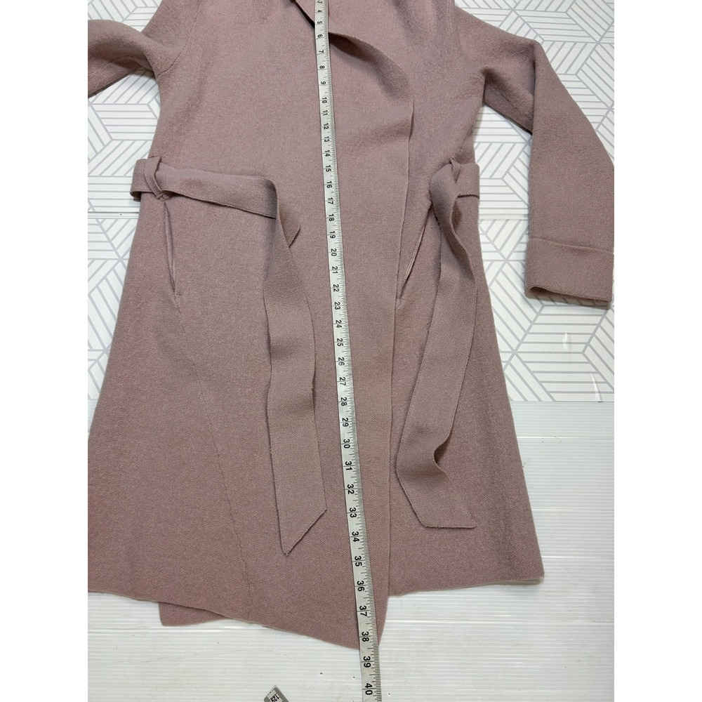 Anthropologie Moth Camel Blush Pink Cotton WOOL Wrap Cardigan Sweater Coat XS b2 - Picture 6 of 10